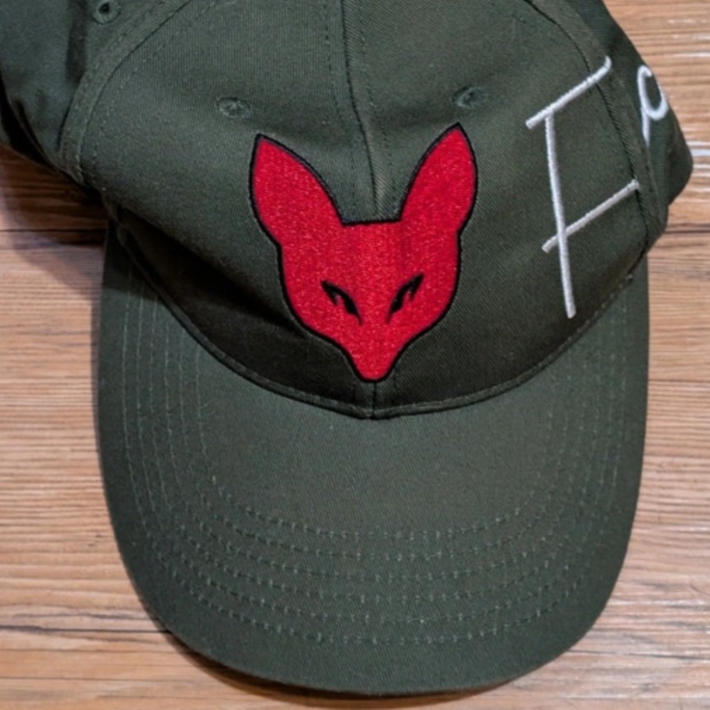 Fuchse Berlin Official Snapback Hat Olive Green Red Fox Logo Handball Cap